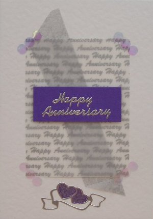Purple Hearts (Handmade Wedding Anniversary Cards)