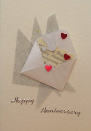 Dove and Hearts (Handmade Wedding Anniversary Cards)