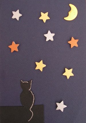 Raised stars (Handmade Cards: Cats)