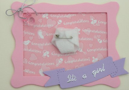 Nappy and Dummy: Girl (Handmade New Baby Cards)