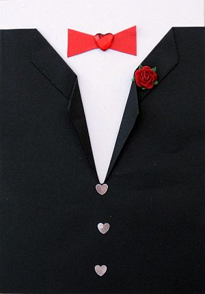 handmade valentine card. Valentine Tuxedo (Handmade