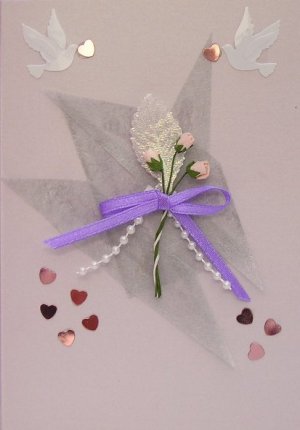 Doves and rosebuds (Handmade Wedding Cards)
